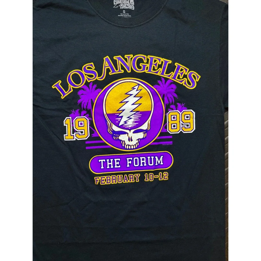 Grateful Dead Los Angeles 1989 The Forum Shirt Black Small Steal Your Face Skull - Picture 5 of 8